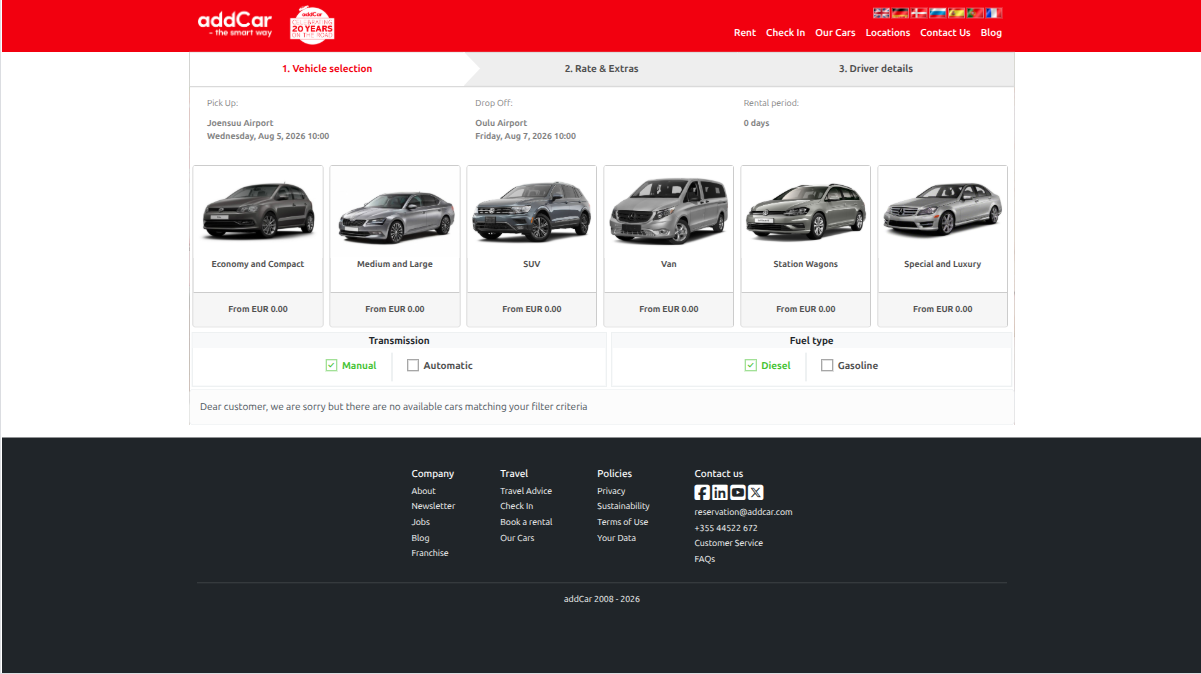 addCar Rental project screenshot